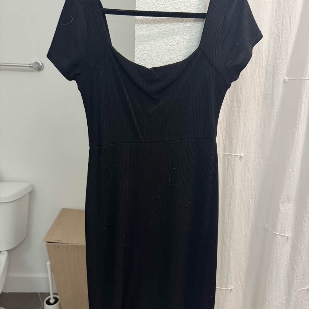 All in Favor Black Dress Midi Dress